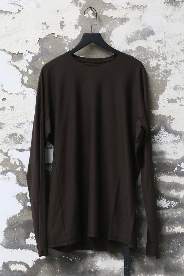 DEVOA Fall/Winter 2025 Round Neck Long-Sleeve T-Shirt (Made in Japan) DVA-CSC-SPCA3-CHARCOAL